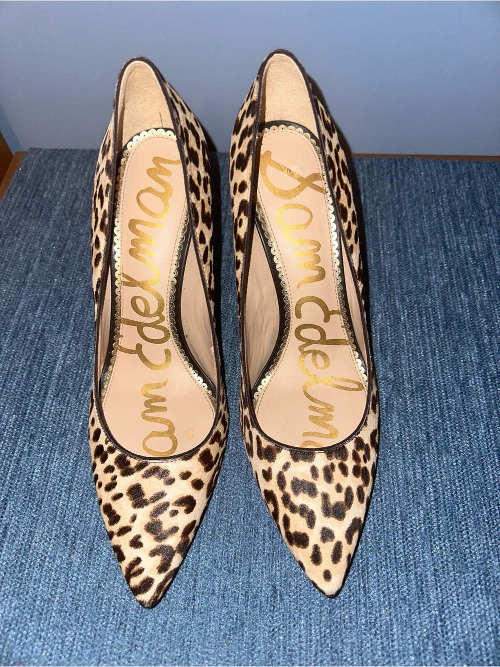 Sam Edelman Leopard-Print Pointed Toe Pumps - Tan/Black
